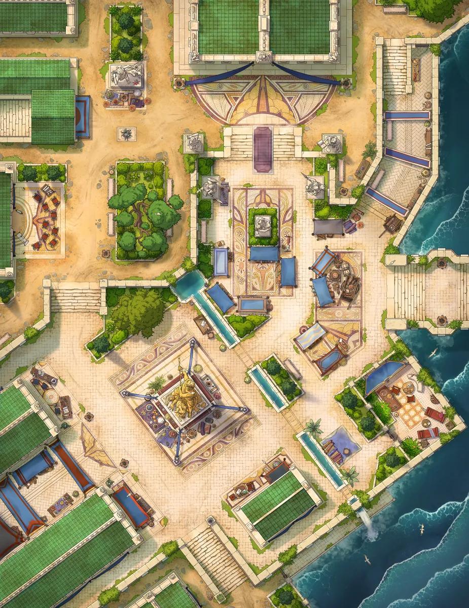 Ancient City Plaza map, Ocean variant thumbnail