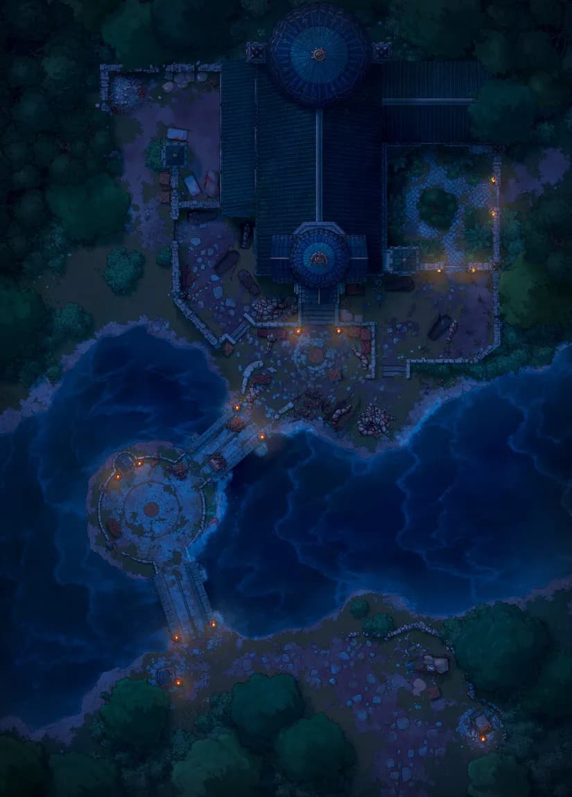 Celestial Chapel map, Rushing River Night variant thumbnail