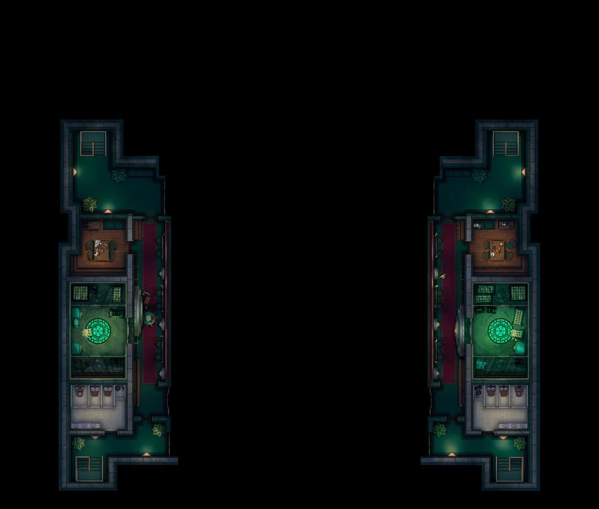Wizard Bank Interior map, Floor 01 Night Lights variant thumbnail