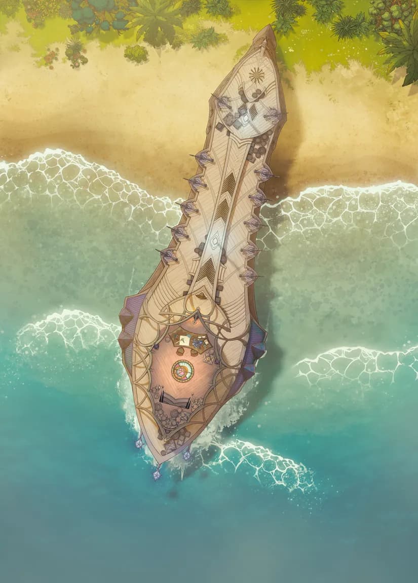 Drow Warship Interior map, Ship Wreck Top Deck Day variant thumbnail