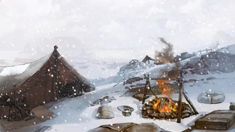 Desert Trading Camp map, Winter Plains variant thumbnail