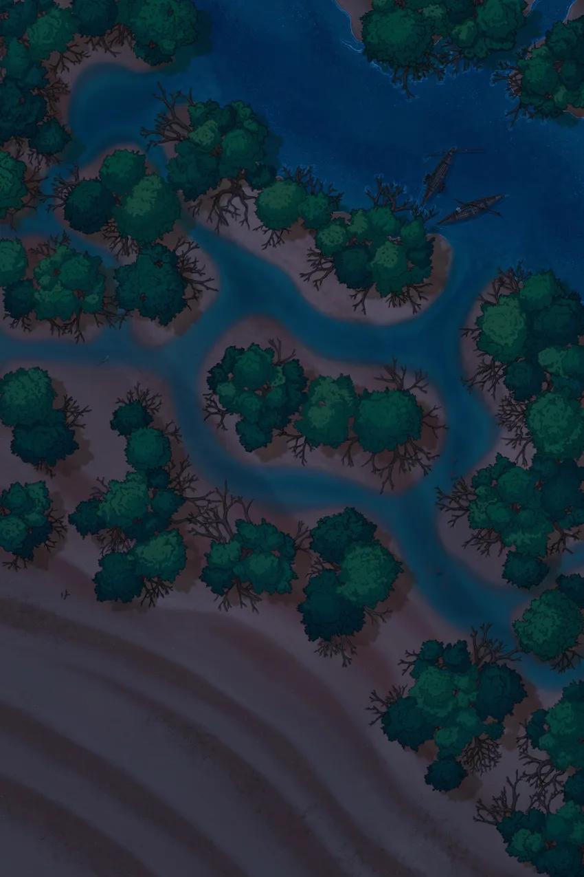 Mangrove Forest map, Desert Night variant thumbnail