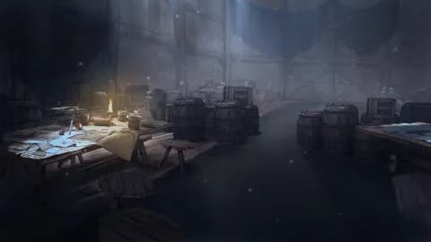 Thieves Guild Hideout map, Warehouse Night variant