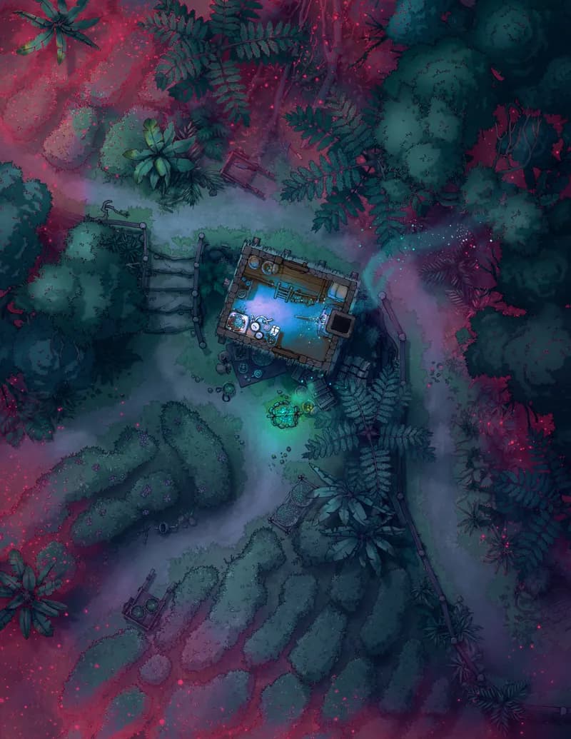 Secluded Tea Valley map, Interior Dark Presence variant thumbnail