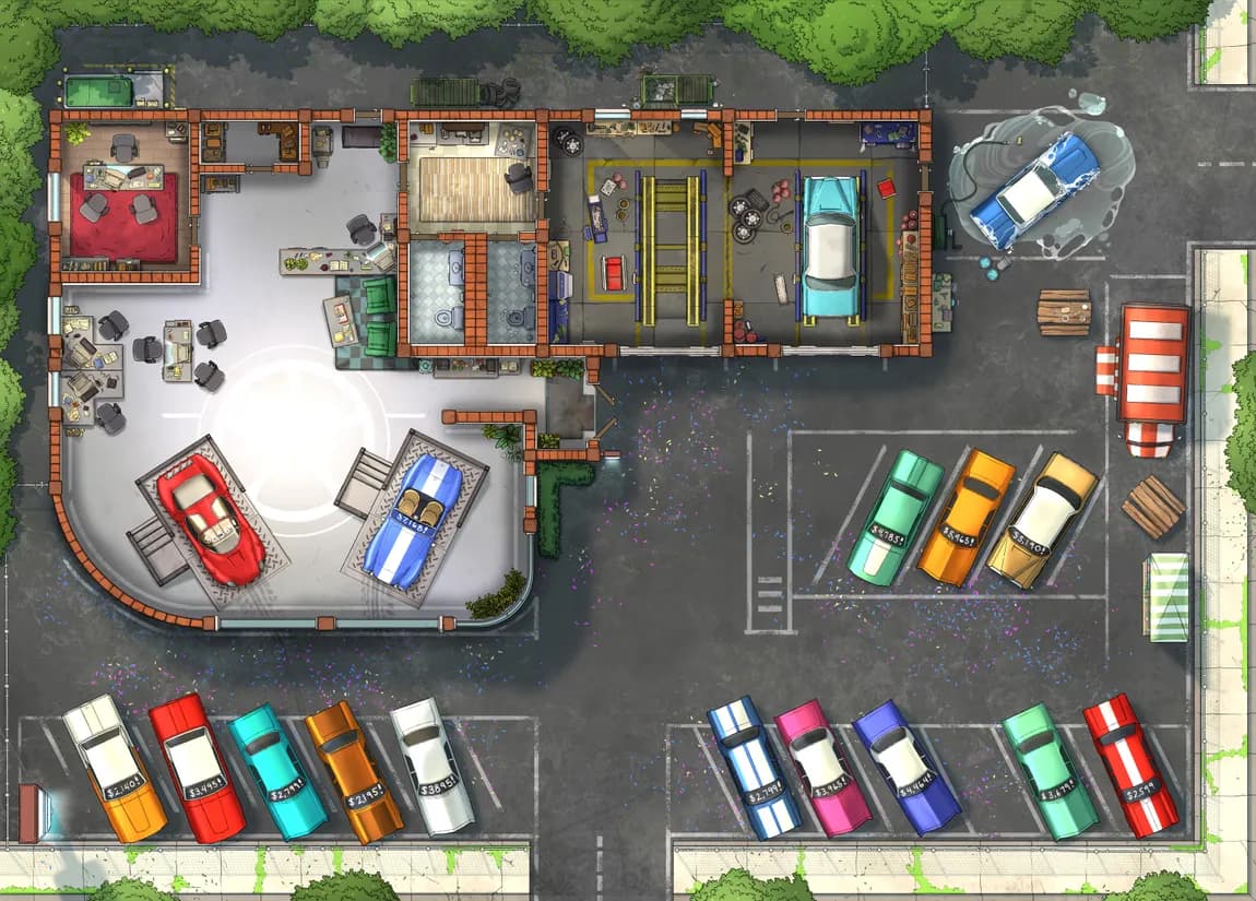 Car Dealership map, Original Day variant
