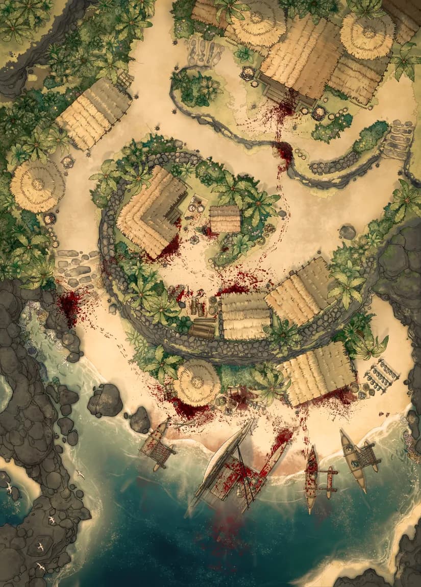 Tropical Island Village map, Massacre variant thumbnail