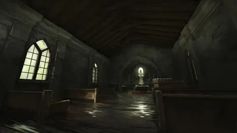 Peaceful Village Church map, Interior Flood Day variant