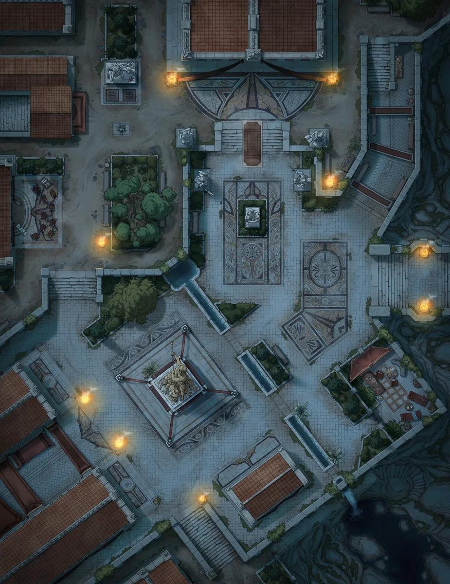 Ancient City Plaza map, No Market Night variant thumbnail