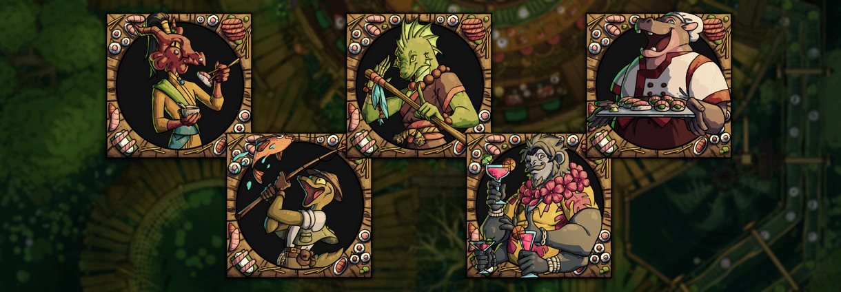 Lizardfolk Sushi Bar Tokens